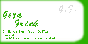 geza frick business card